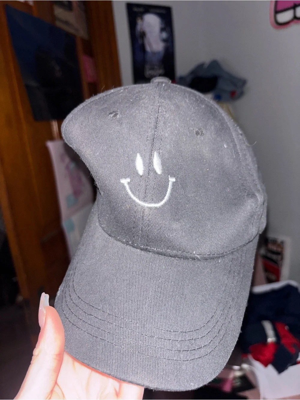 Black Smiley Face Hat